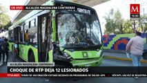 RTP choca contra camión estacionado en alcaldía Magdalena Contreras, deja 12 lesionados