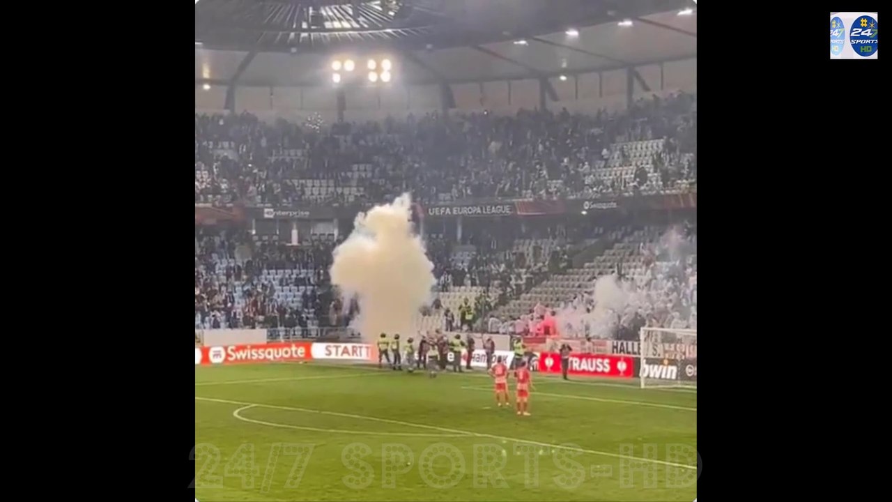 Europa League Game Temporarily Suspended After ‘Huge Blast’ As Fans Launch Multiple Fireworks