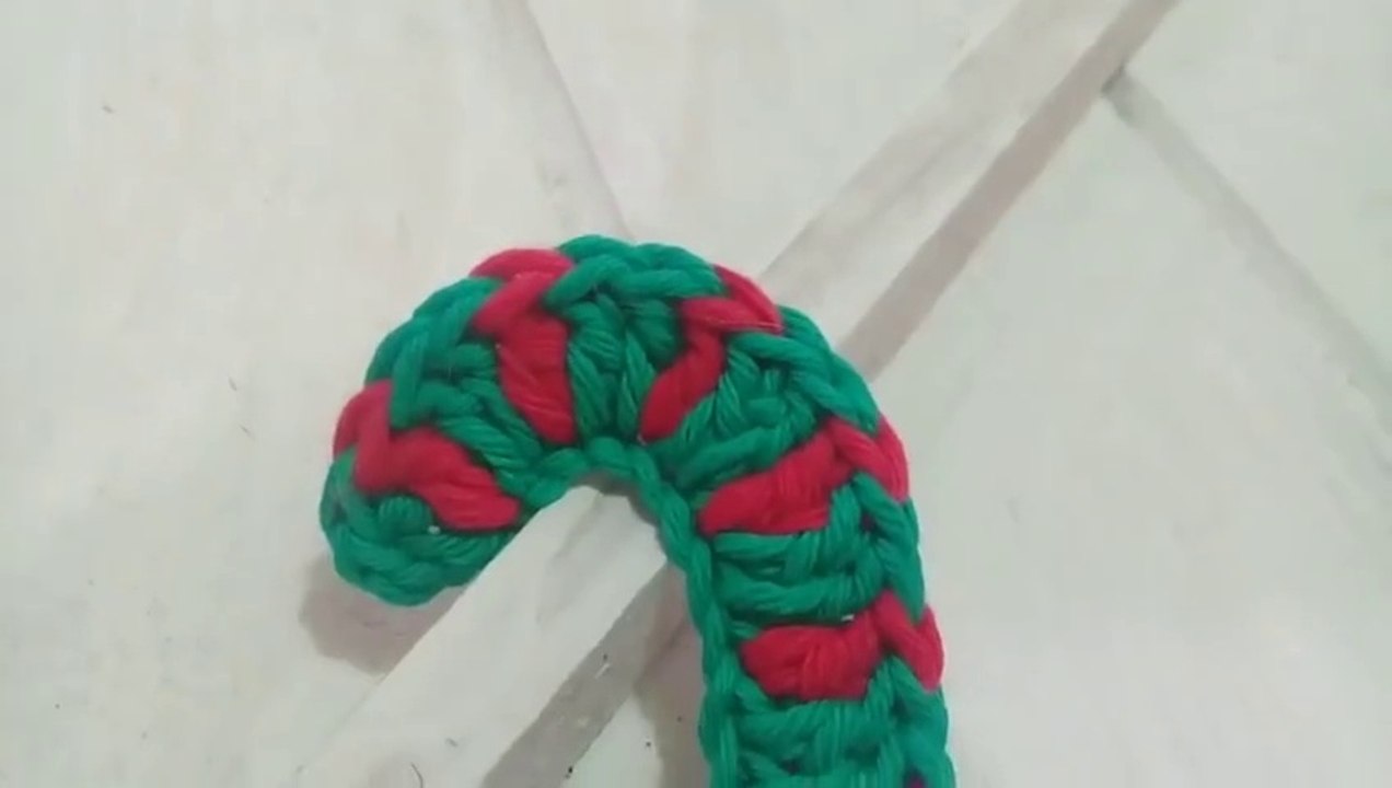 Como tejer bastón de caramelo navideño a Crochet