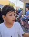 a tiny boy from Gaza describes his ordeal during the war