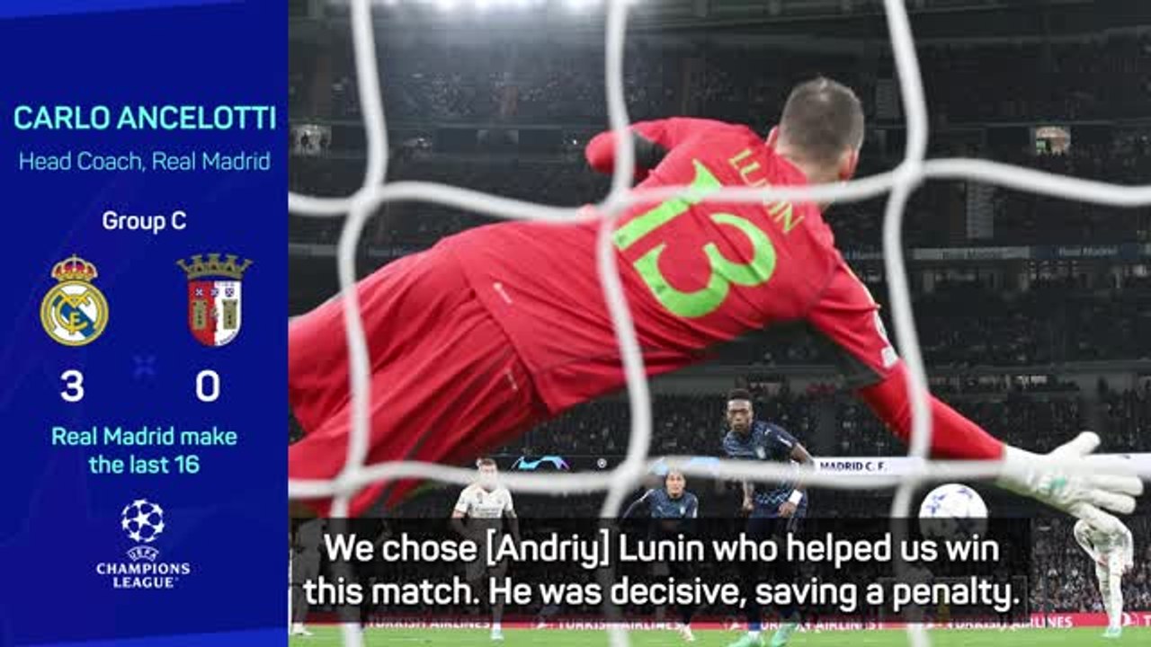 Stand in goalkeeper Lunin 'decisive' for Real Madrid says Ancelotti