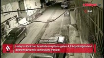 4,8 büyüklüğündeki deprem anı güvenlik kamerasında