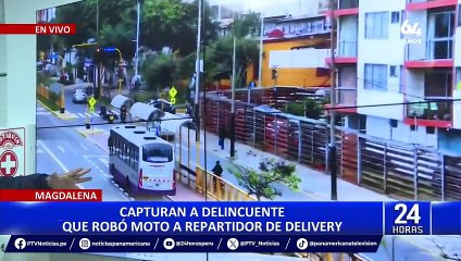 Magdalena: capturan a delincuente que robó moto a repartidor