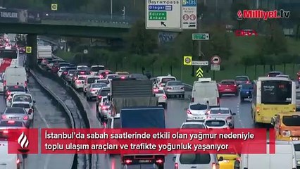 İstanbul'da yağmur trafiği