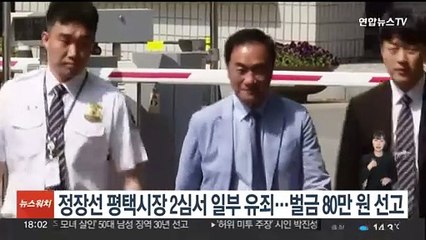 선거법 위반 정장선 평택시장 2심서 벌금 80만원…당선무효형 피해