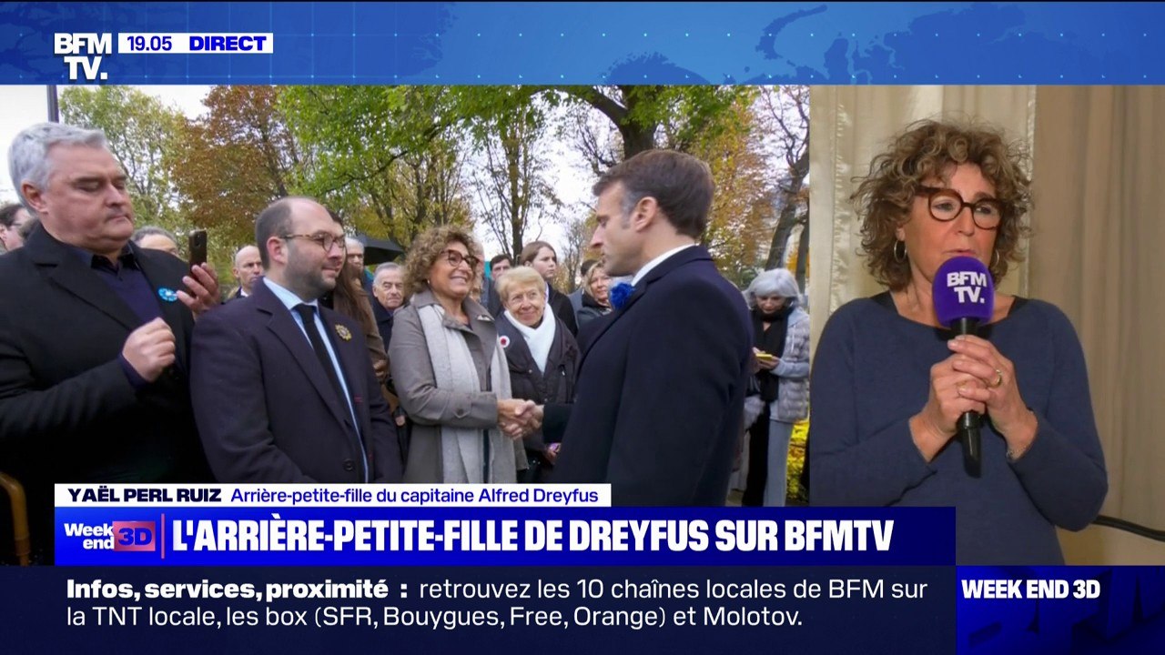Yaël Perl Ruiz, petite-fille d'Alfred Dreyfus: "J'étais très déçue qu'Emmanuel Macron ne vienne pas demain" à la marche contre l'antisémitisme