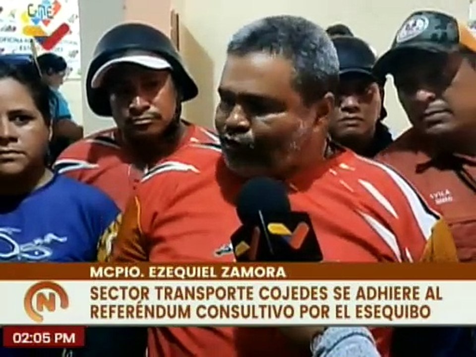 Sector Transporte del estado Cojedes presentan su adhesión al CNE en defensa la Guayana Esequiba
