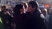Schlein abbraccia Bonelli e Fratoianni alla manifestazione Pd di Piazza del Popolo