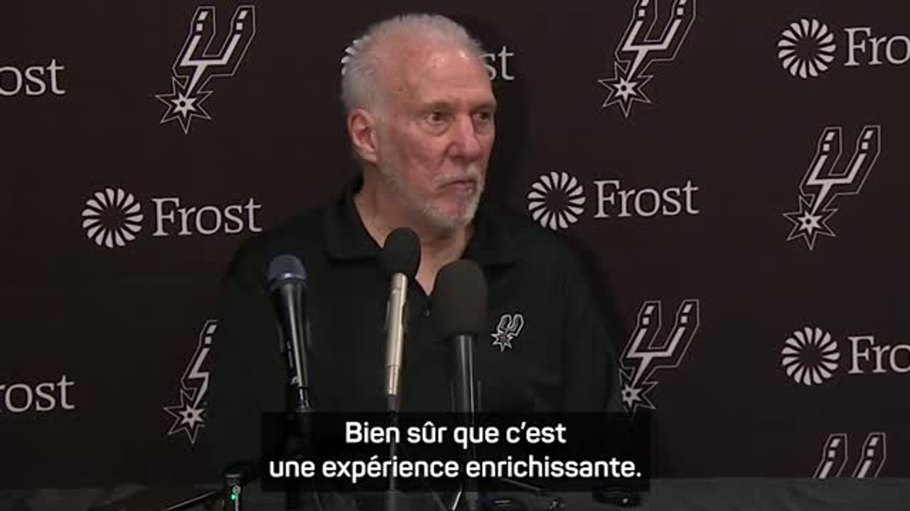 Spurs - Popovich : "Une expérience enrichissante pour Wembanyama"