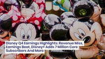 Disney Q4 Earnings Highlights: Revenue Miss, Earnings Beat, Disney+ Adds 7 Million Core Subscribers And More