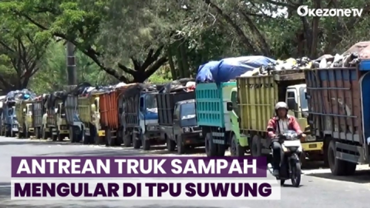 Antrean Truk Sampah Mengular Di TPU Suwung, Sopir Menginap 2 Hari ...