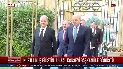 Kurtulmuş Filistin Ulusal Konseyi başkanı ile görüştü