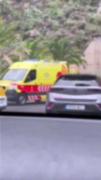 Accidente entre los dos túneles del Socorro en Los Realejos