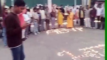 ABVP का दीपदान : 2100 दीयो से जगमगा उठा विश्वविद्यालय परिसर