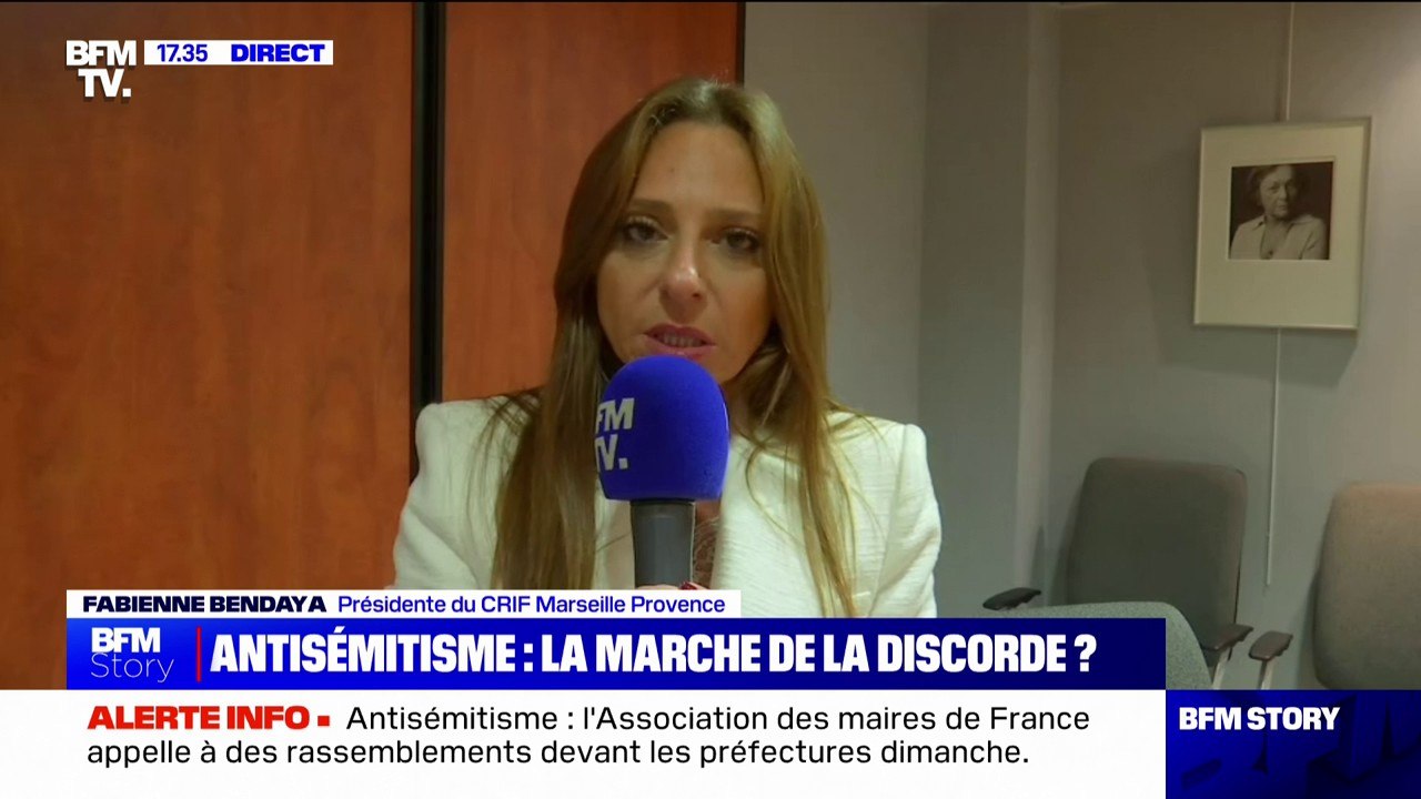 Marche contre l'antisémitisme: "Cette querelle politique, où l'on dépasse tous les enjeux de ce rassemblement, devient insupportable", pour Fabienne Bendaya (présidente du CRIF Marseille Provence)