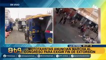 La Victoria: mototaxistas marchan al Congreso para exigir fin contra las mafias de extorsión