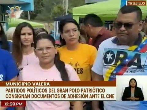 Partidos políticos y movimientos sociales del Gran Polo Patriótico se adhieren ante el CNE Trujillo