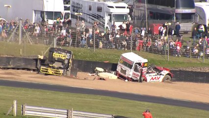 British Truck Racing Championship 2023 Brands Hatch Race 5 Start Leaders Oliver ORourke Big Crash