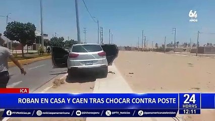 Ica: ‘robacasas’ chocan contra un poste cuando intentaban huir de la policía