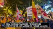 Vidal-Quadras ovacionado por cientos de manifestantes ante la sede del PSOE en Zaragoza