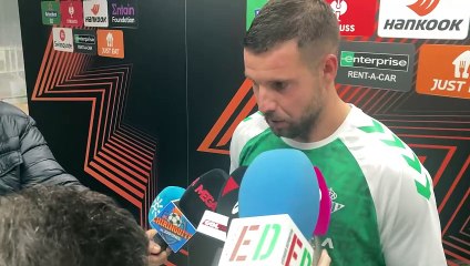 Aitor Ruibal, en zona mixta
