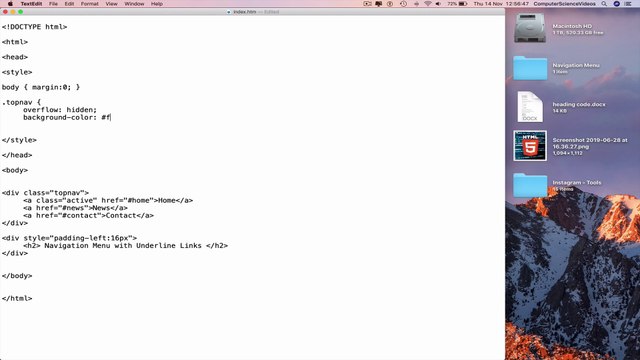 How to CODE a Navigation Menu with Bottom Border Links Using HTML5 & CSS3 | New