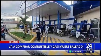 Iquitos: Mototaxista sale a comprar combustible y termina baleado