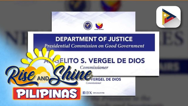 Dating MMDA Exec. Dir. Angelito Vergel de Dios, itinalaga bilang Commissioner ng PCGG