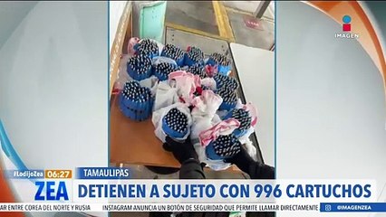 Detienen a hombre con 996 cartuchos para ametralladora calibre 50 en Matamoros