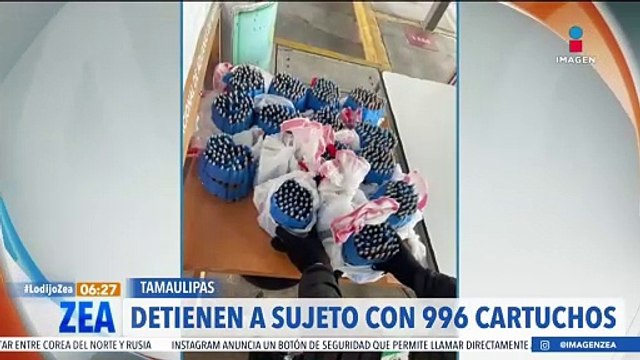 Detienen a hombre con 996 cartuchos para ametralladora calibre 50 en Matamoros