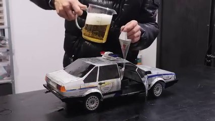 Make to RC Police Car from used cans