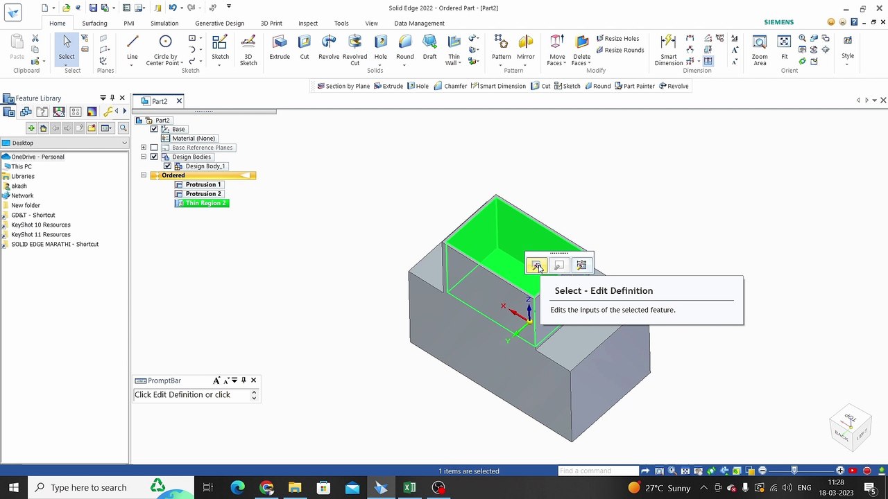 solid edge thin region
