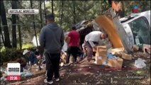 Pobladores de Morelos robaron víveres para Acapulco tras volcadura de camión