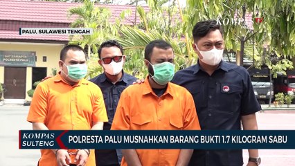 Polresta Palu Musnahkan Barang Bukti 1,7 Kilogram Sabu