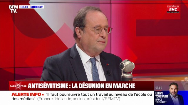 Marche contre l'antisémitisme: On voit bien l'intérêt du RN de s'engouffrer dans cette manifestation pour absoudre ses positions passées estime François Hollande