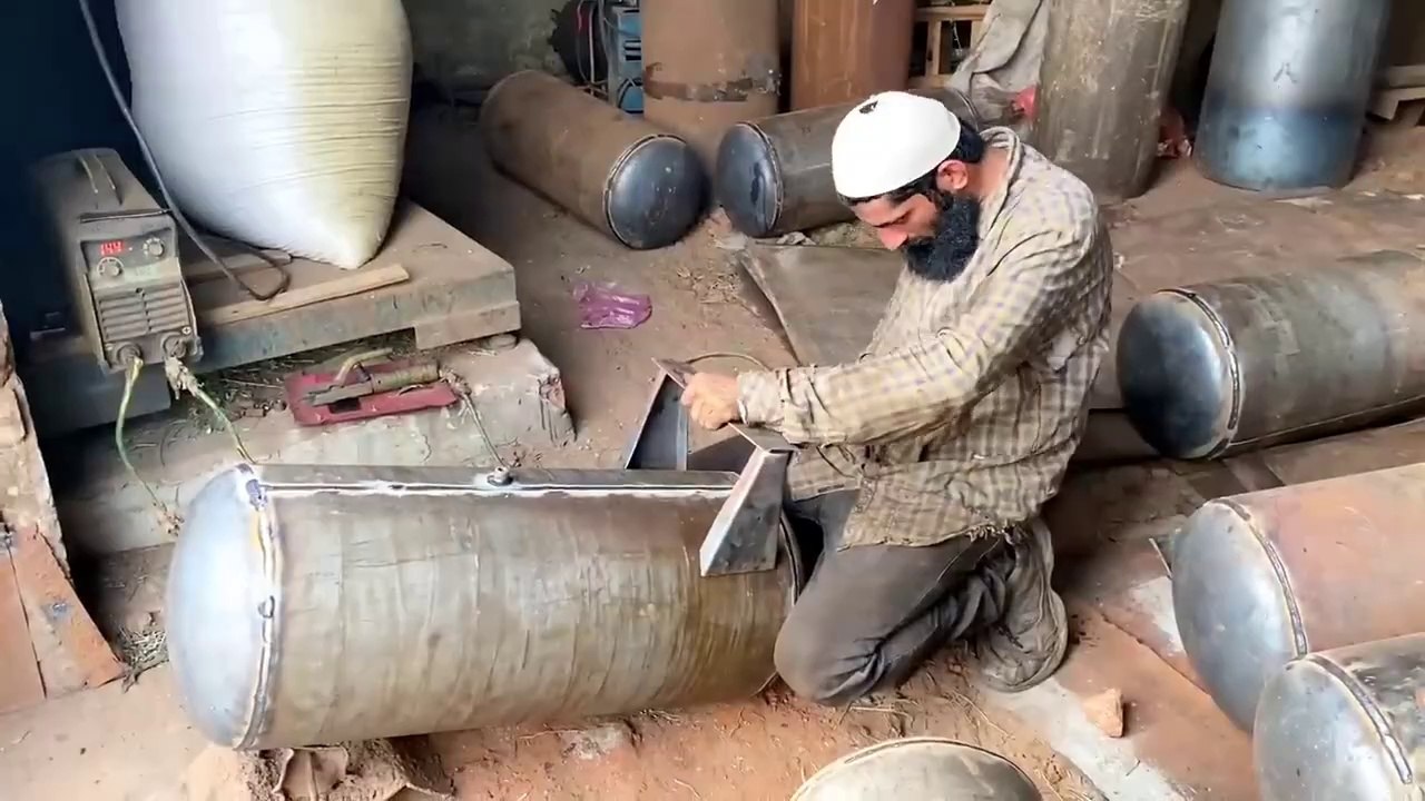 Air Compressor Complete Process - Raw Material to Finish Air Tank Machine