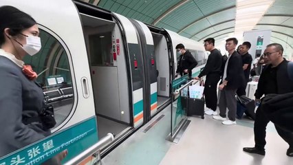 Maglev train journey, Shanghai, China