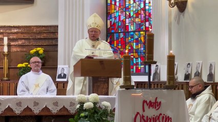 Msza św. w intencji więźniów obozu przy ul. Przemysłowej w Łodzi.