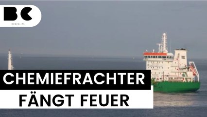 Chemiefrachter steht im Nord-Ostsee-Kanal in Flammen