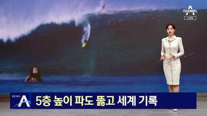 5층 높이 파도 뚫고…서핑 세계기록