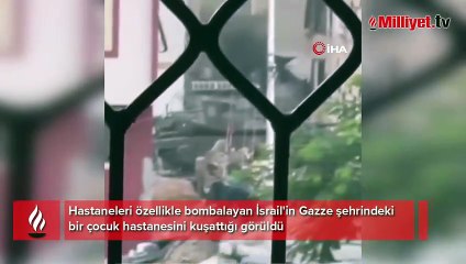 İsrail tankı hastane kapısında belirdi!