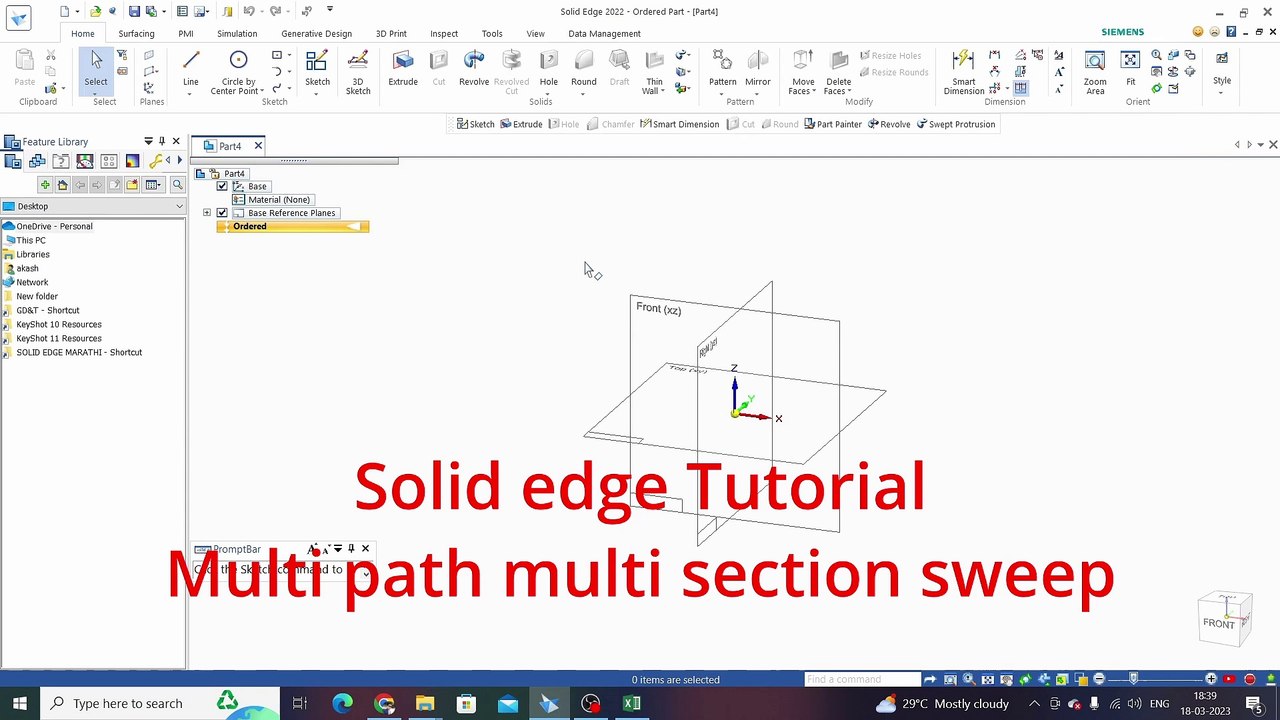 solid edge multisection sweep