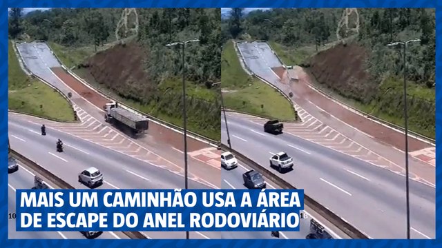 MAIS UM CAMINHÃO USA A ÁREA DE ESCAPE DO ANEL RODOVIÁRIO