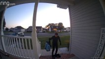 Trick-or-Treater Adds Candy to Empty Bowl