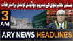 ARY News 3 AM Headlines 11th November 2023 | Justice Mazahir Naqvi's reservations over SJC