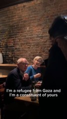 Filistinli kadından, ABD'li Demokrat Senatör Warren'e "ateşkes" protestosu