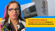 Presidenta del Colegio de Abogados de Veracruz aboga por distribución justa del presupuesto