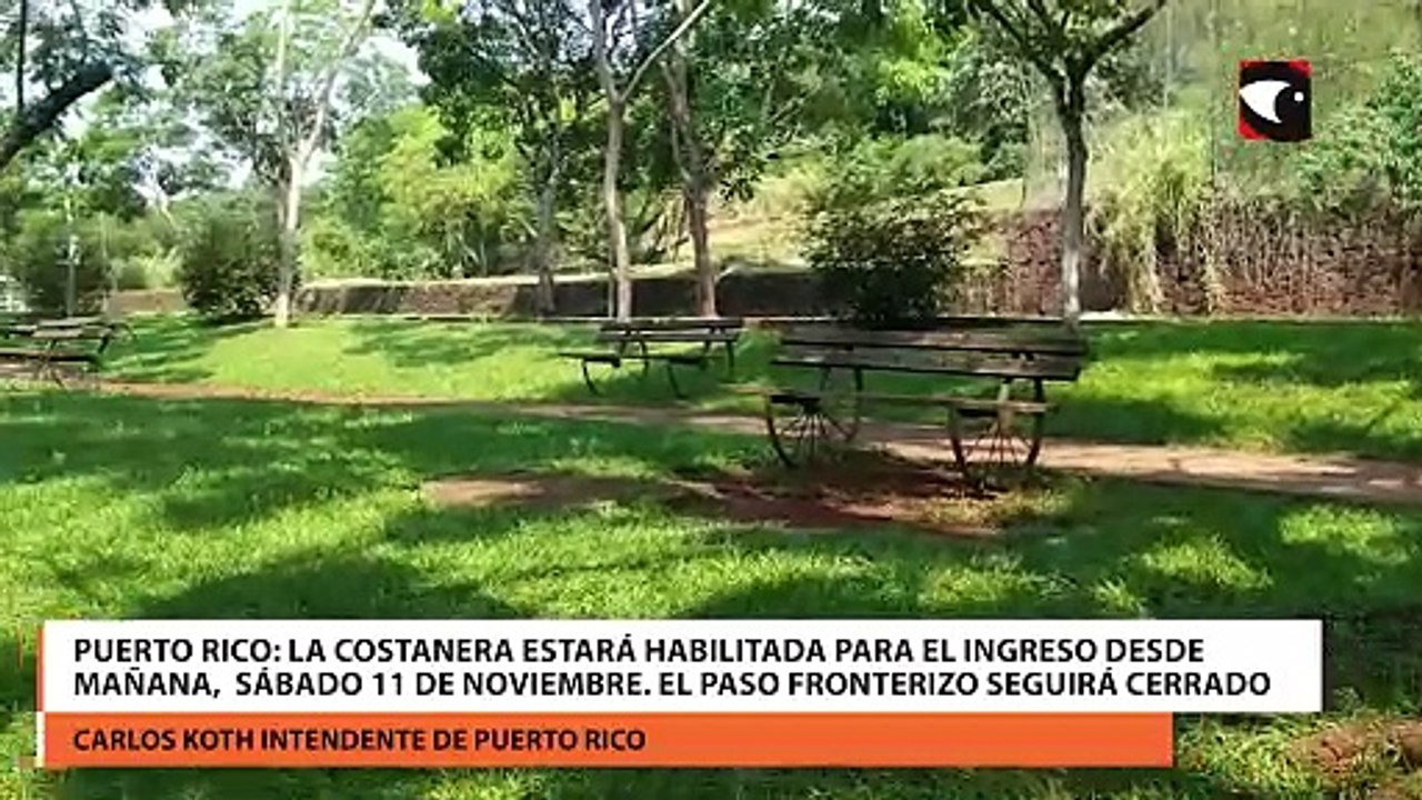 Puerto Rico la costanera estará habilitada para el ingreso desde mañana,  sábado 11 de noviembre. El paso fronterizo seguirá cerrado