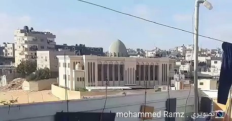 zionis israhell bombed another mosque in gaza