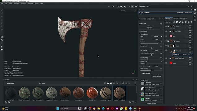 Old Axe Texturing | Blender + Substance Painter Tutorial Beginner | Ammar Khan